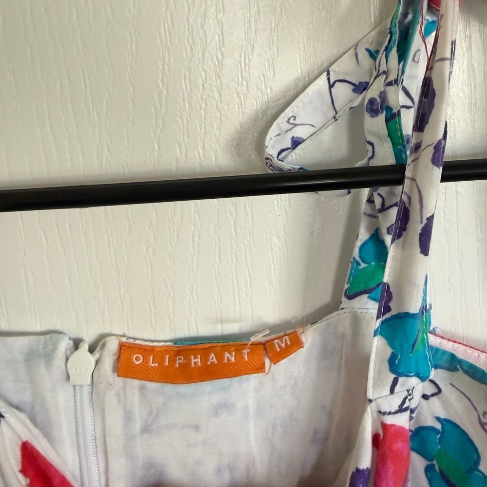 Oliphant Multicolor Floral Tie Strap MIDI Dress - Picture 4 of 6